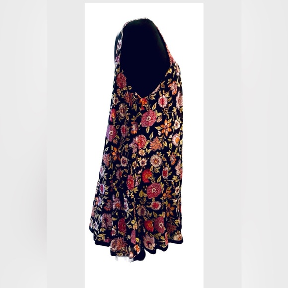 Free People Black Comb floral short summer dress Boheiman - Picture 5 of 7